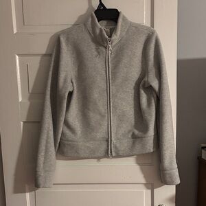 American Eagle Outfitters Gray Cropped Zip-Up Jacket